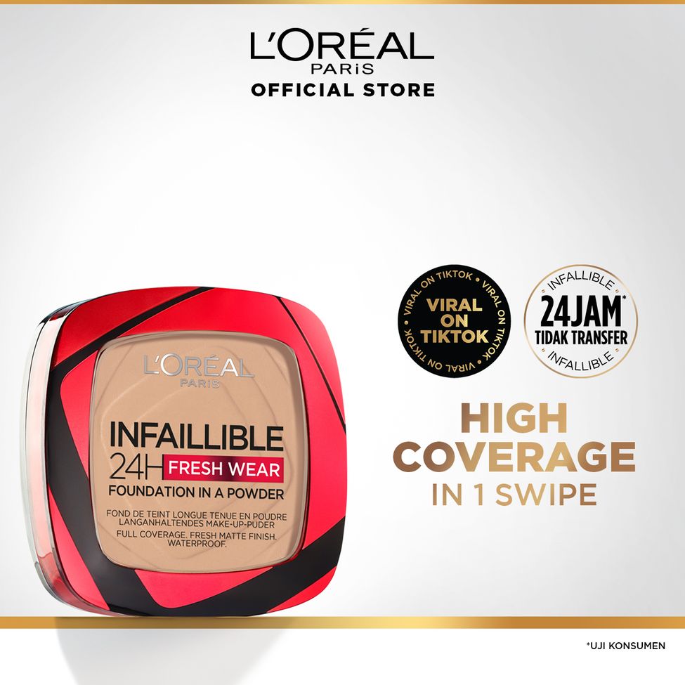 L'Oreal Paris Infallible 24H Fresh Wear Foundation Powder - 130 True Beige - 1