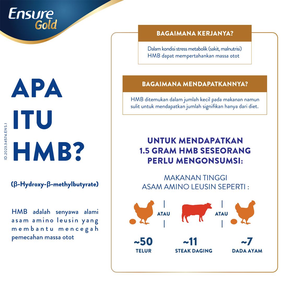 Ensure Gold HMB Gandum 380 g - Nutrisi Dewasa Rendah Laktosa - 5