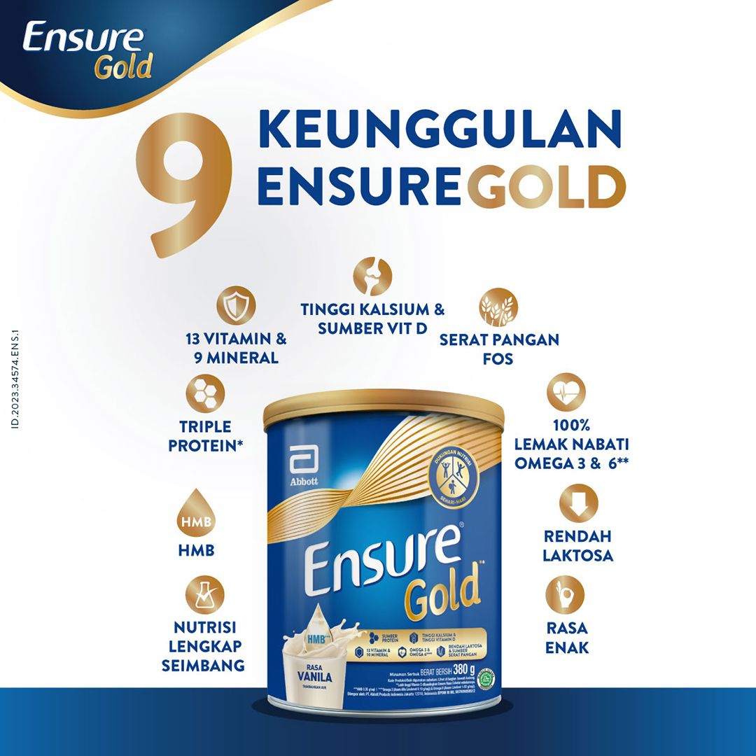 Ensure Gold HMB Gandum 380 g - Nutrisi Dewasa Rendah Laktosa - 6