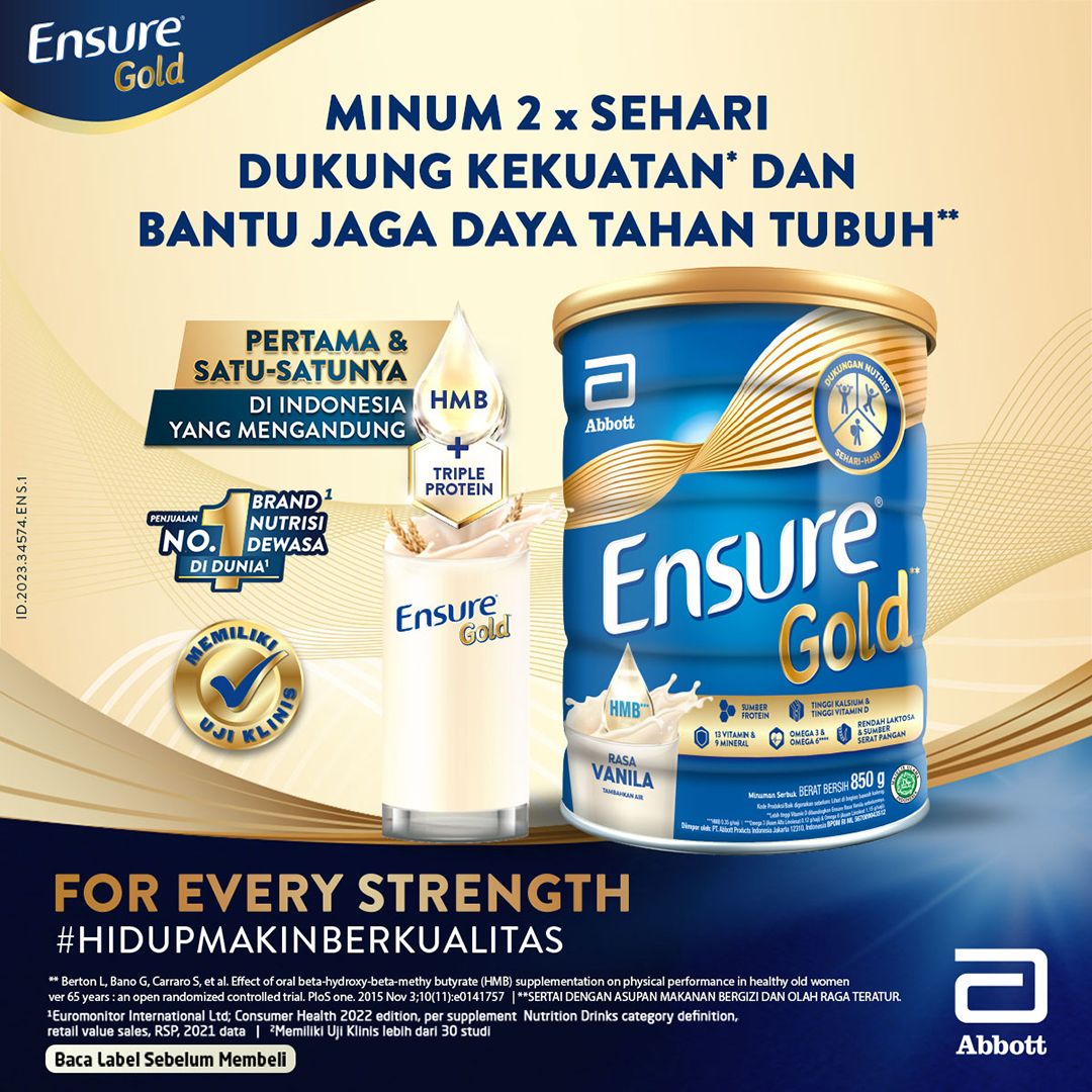 Ensure Gold HMB Vanila 850 g - Nutrisi Dewasa Rendah Laktosa - 5 pcs - 3