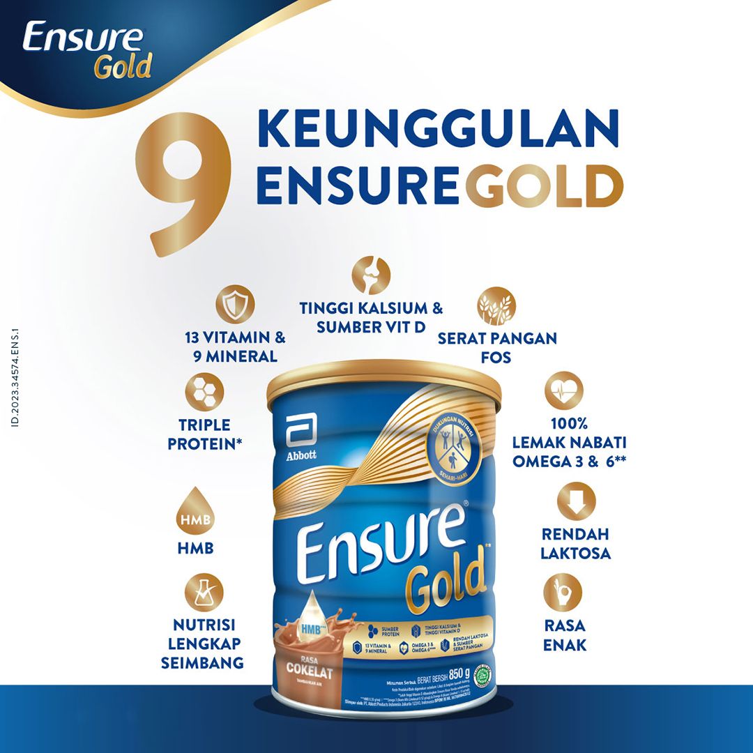 Ensure Gold HMB Cokelat 850 g - Nutrisi Dewasa Rendah Laktosa - 6