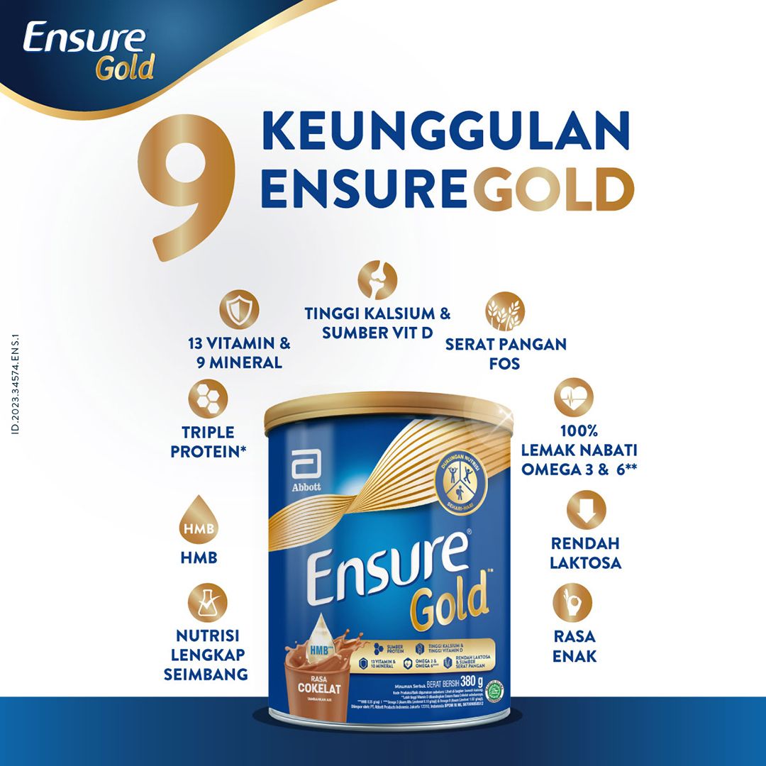 Ensure Gold HMB Cokelat 380 g - Nutrisi Dewasa Rendah Laktosa - 6