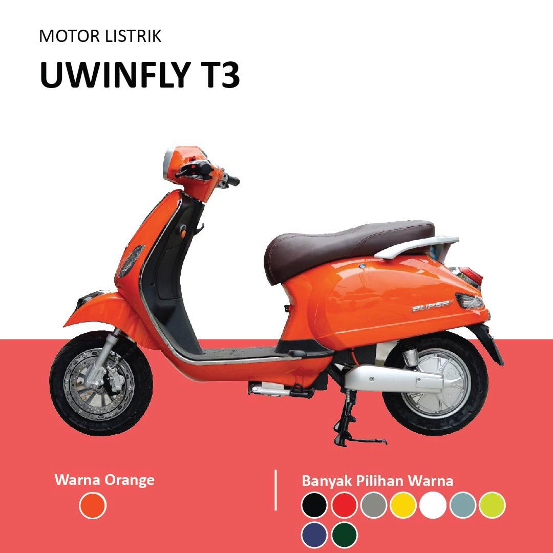 Sepeda Motor Listrik VSPA UWINFLY T3 Scooter Matic Bisa STNK On The Road Garansi - 1