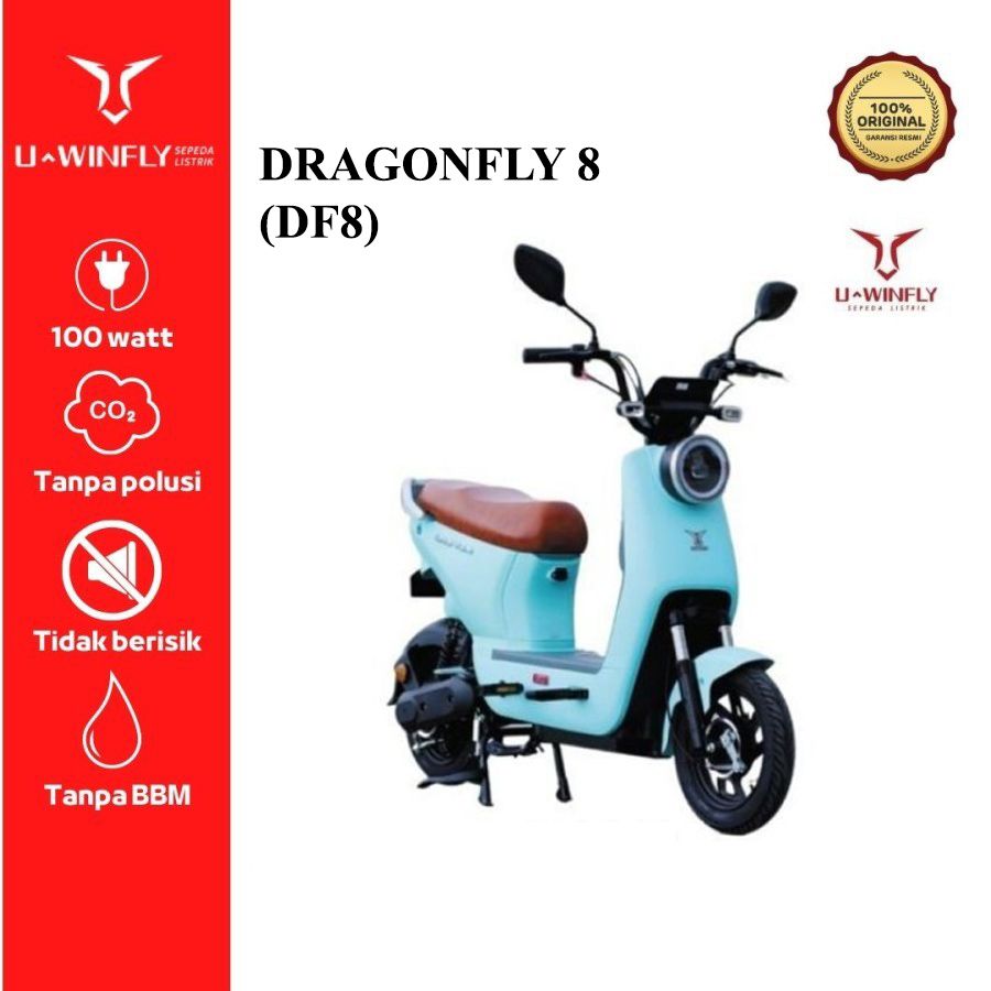 Sepeda Listrik UWINFLY DF 8 DRAGONFLY 8 Moped Electric 600 Watt - 1