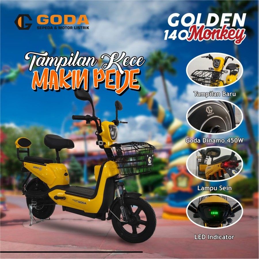 Sepeda Listrik Goda GD Golden 140 Monkey Ebike Electric Bike Garansi - 2