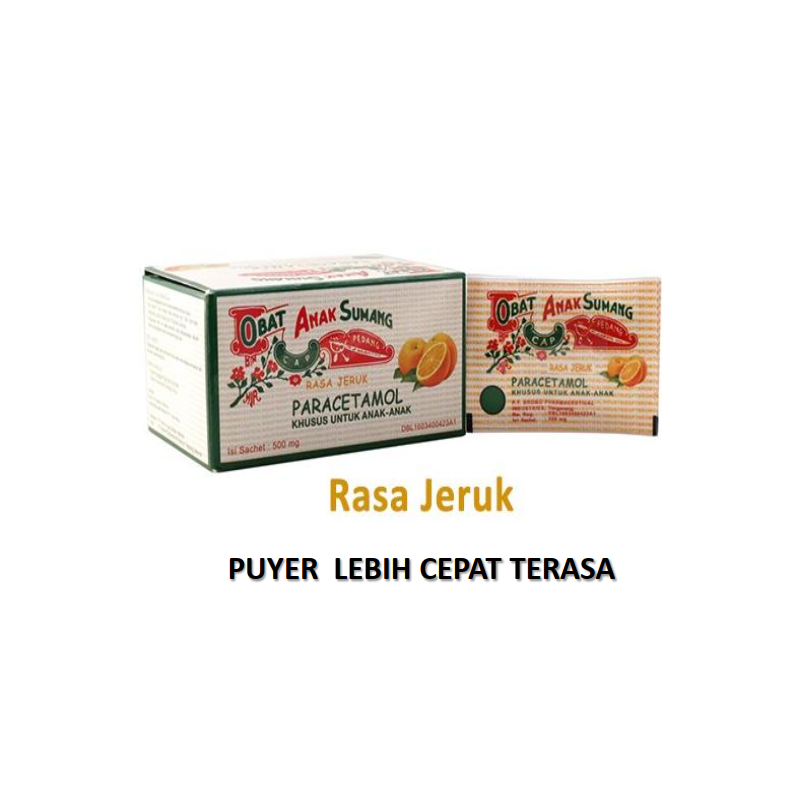 Cap Pedang Obat Anak Sumang - Obat Puyer - Jeruk isi 100pcs/sachet - 2