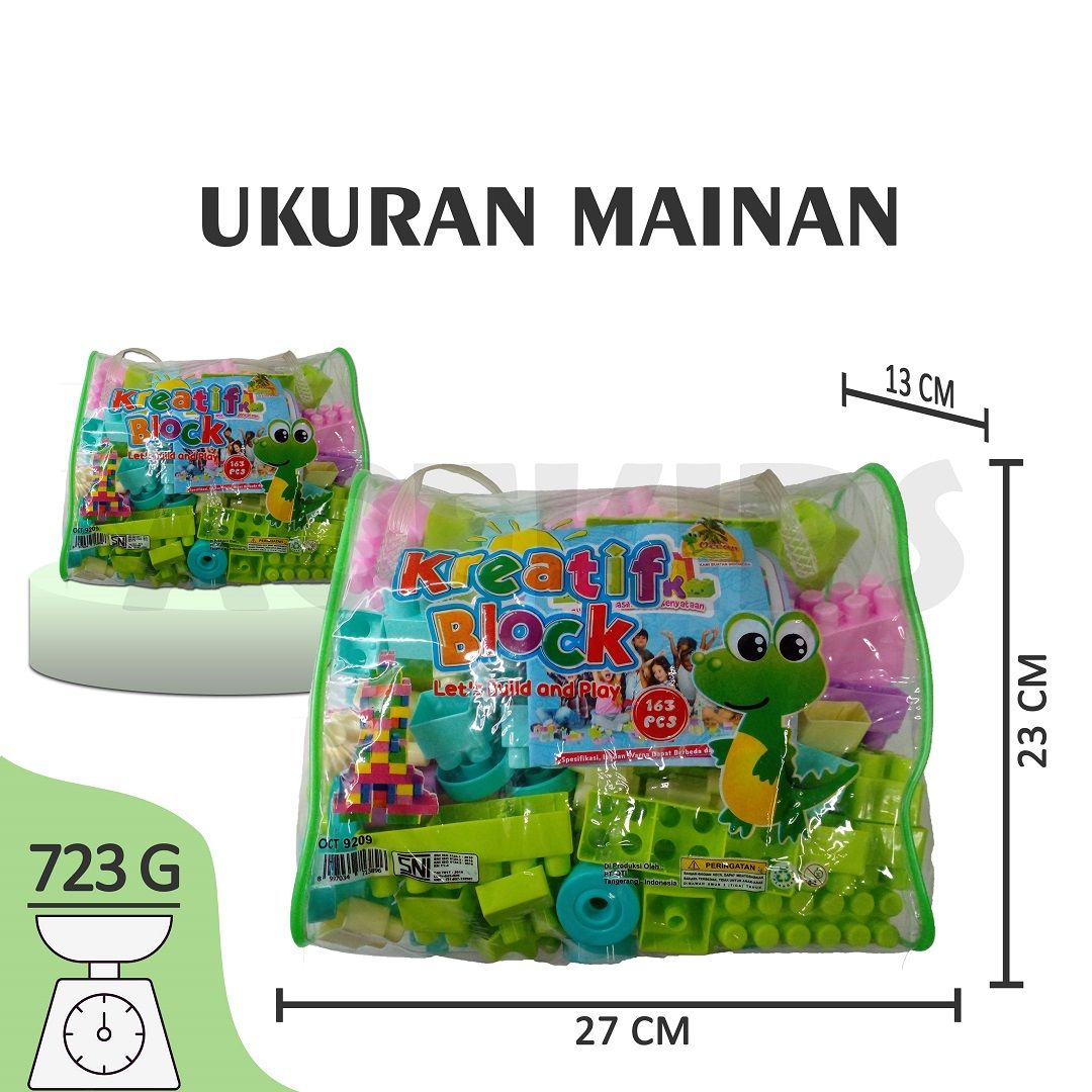 Acekids Mainan Edukasi Bloks Susun Anak Kraetif Block Isi 163 Murah Original - OCT9209 - 3