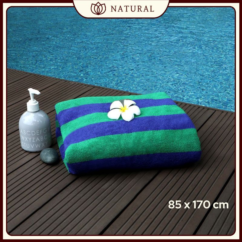 Handuk Hotel Besar Jumbo Premium Natural by Chalmer 85 x 170 cm - Blue Green - 3