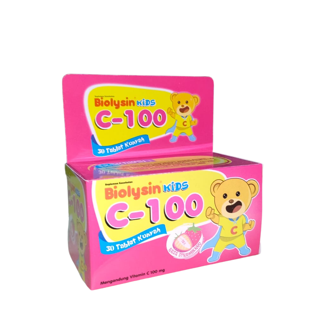 Biolysin Kids C-100 Dus @ 30 Tablet Kunyah / Vitamin Anak - 1