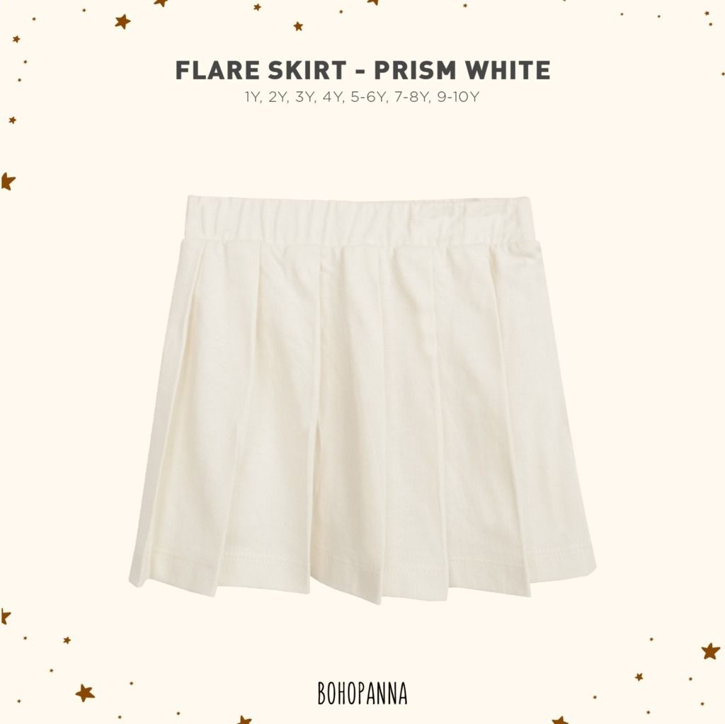 BOHOPANNA - FLARE SKIRT PRISM WHITE 9-10y - Rok Anak - 1