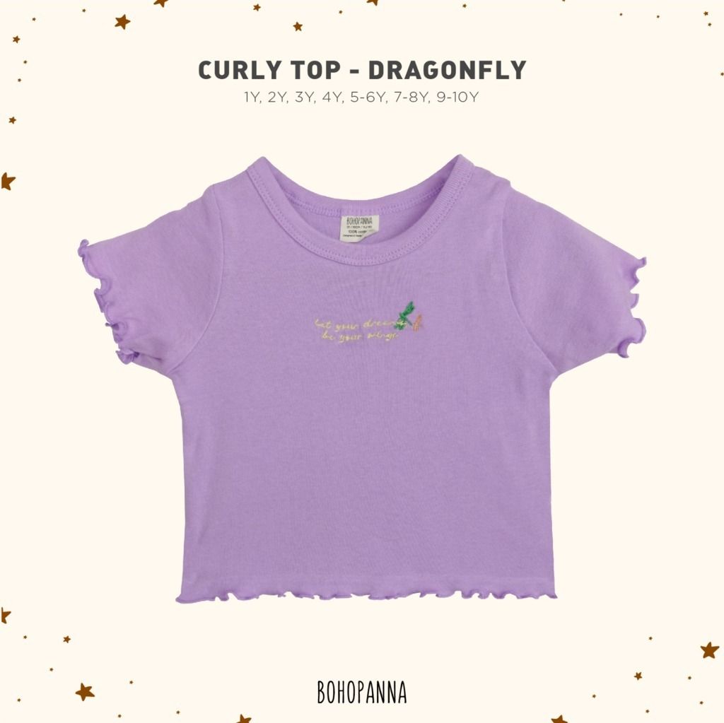 BOHOPANNA - CURLY TOP DRAGONFLY 5-6Y - Atasan Anak Perempuan - 1