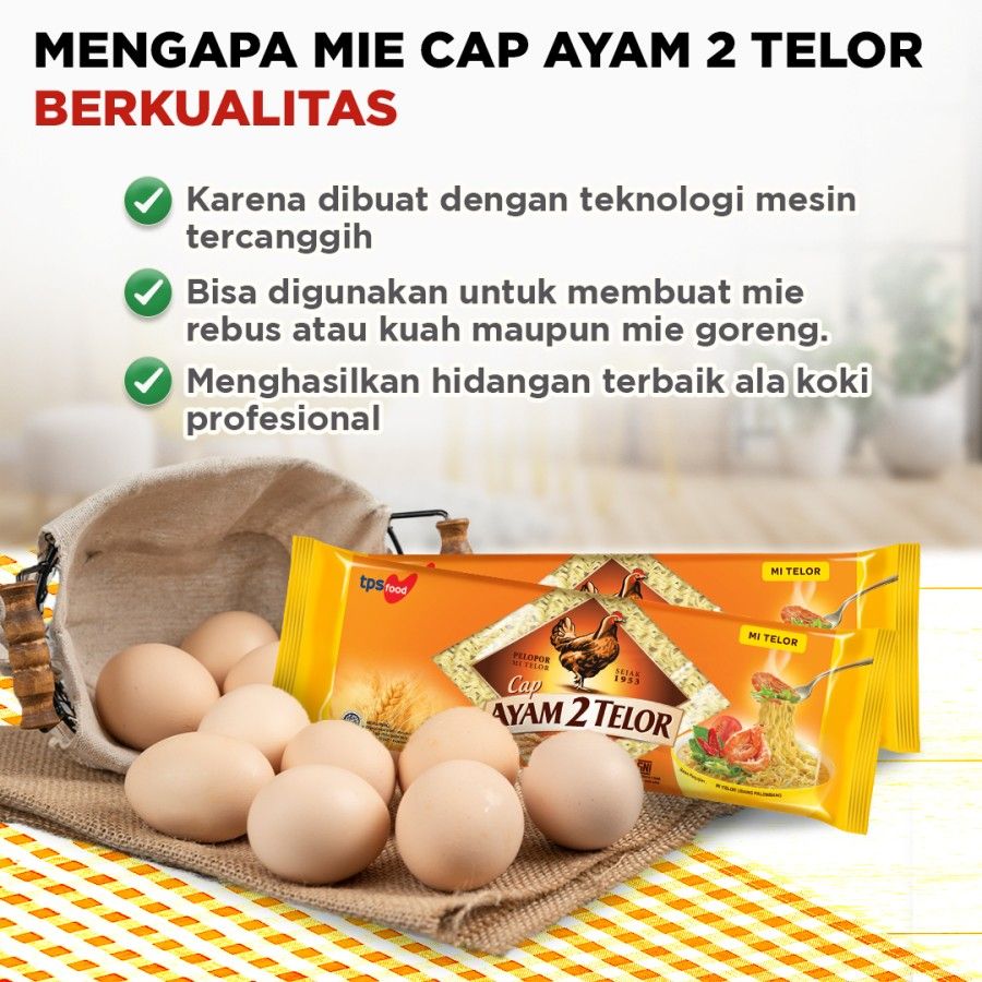 Ayam 2 Telor Mi Telor Lebar Keriting 200 gr - 3