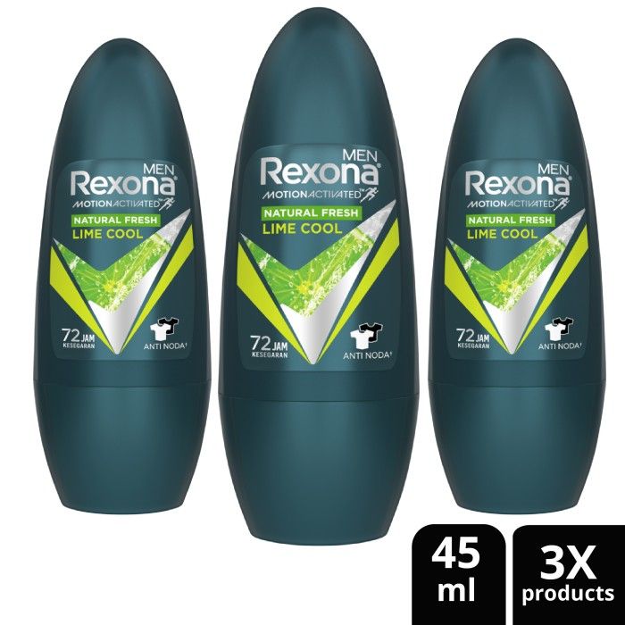 Rexona Men Roll On Natural Fresh Lime Cool 45Ml isi 3 - 1