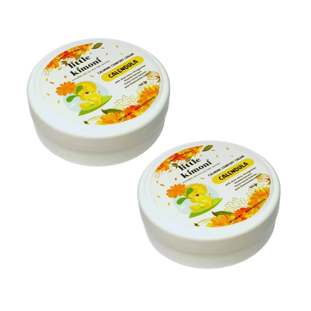 Little Kimoni Krim Baby Calming Comfort Cream Calendula 50gr Twin Pack - 3