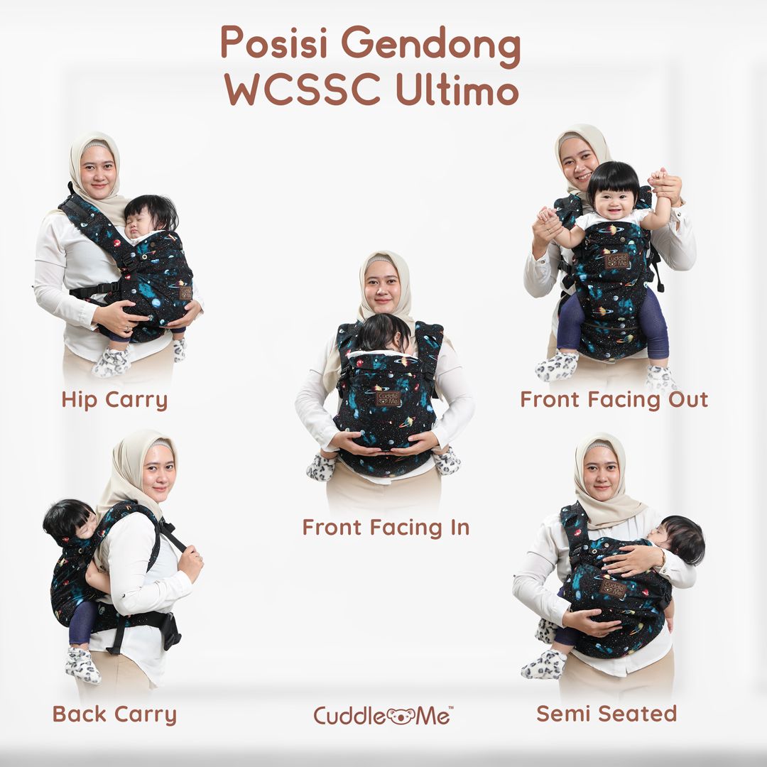 CUDDLE ME Ultimo Gendongan Bayi Hip Seat Carrier Newborn to Toddler Ergonomis - Mountain Stone - 2