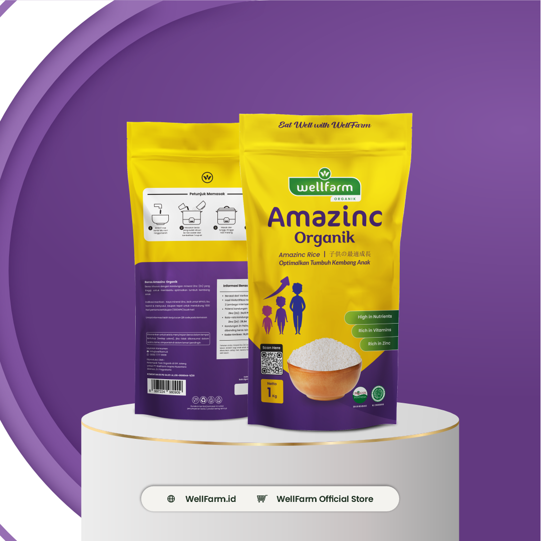 Beras Organik MPASI Kaya Zinc - WellFarm Amazinc Rice Organic - 1