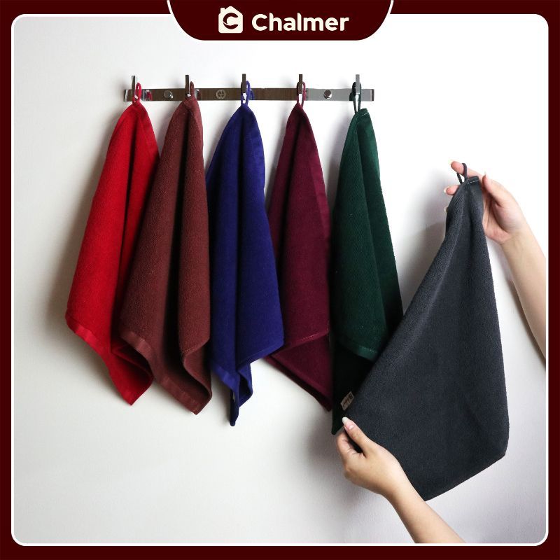 Lap Tangan Microfiber Chalmer 35x35 cm Serbet Handuk Lap Gantung - Abu Tua - 3