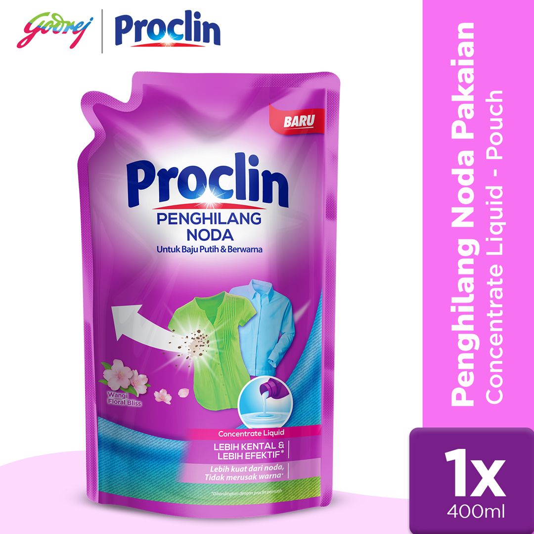 Proclin Penghilang Noda Pouch 400ml - Penghilang Noda Pakaian - 1