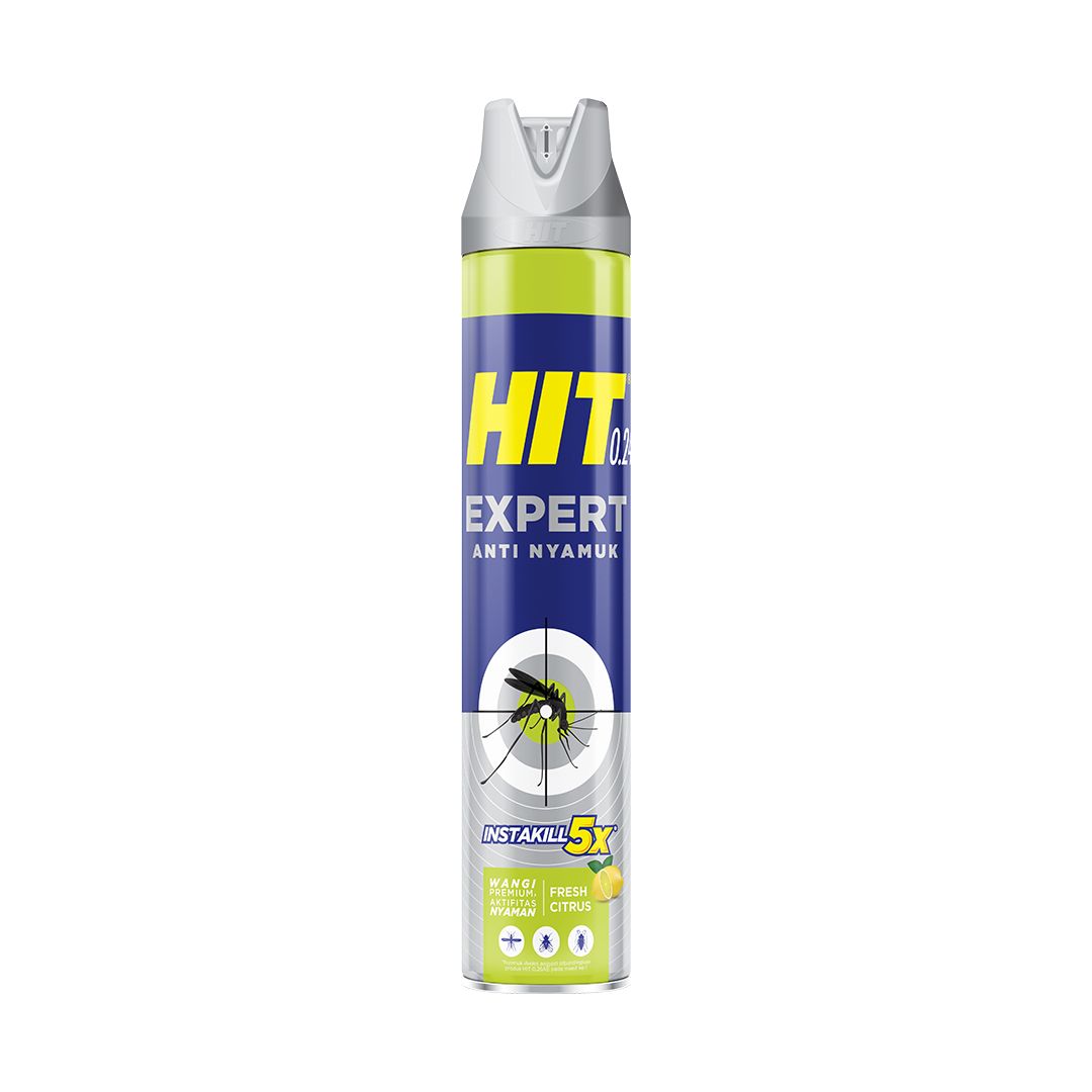 HIT Aerosol Expert Fresh Citrus 600ml - Obat Nyamuk - Bunuh Nyamuk Penyebab Demam Berdarah (DBD) X2 - 2