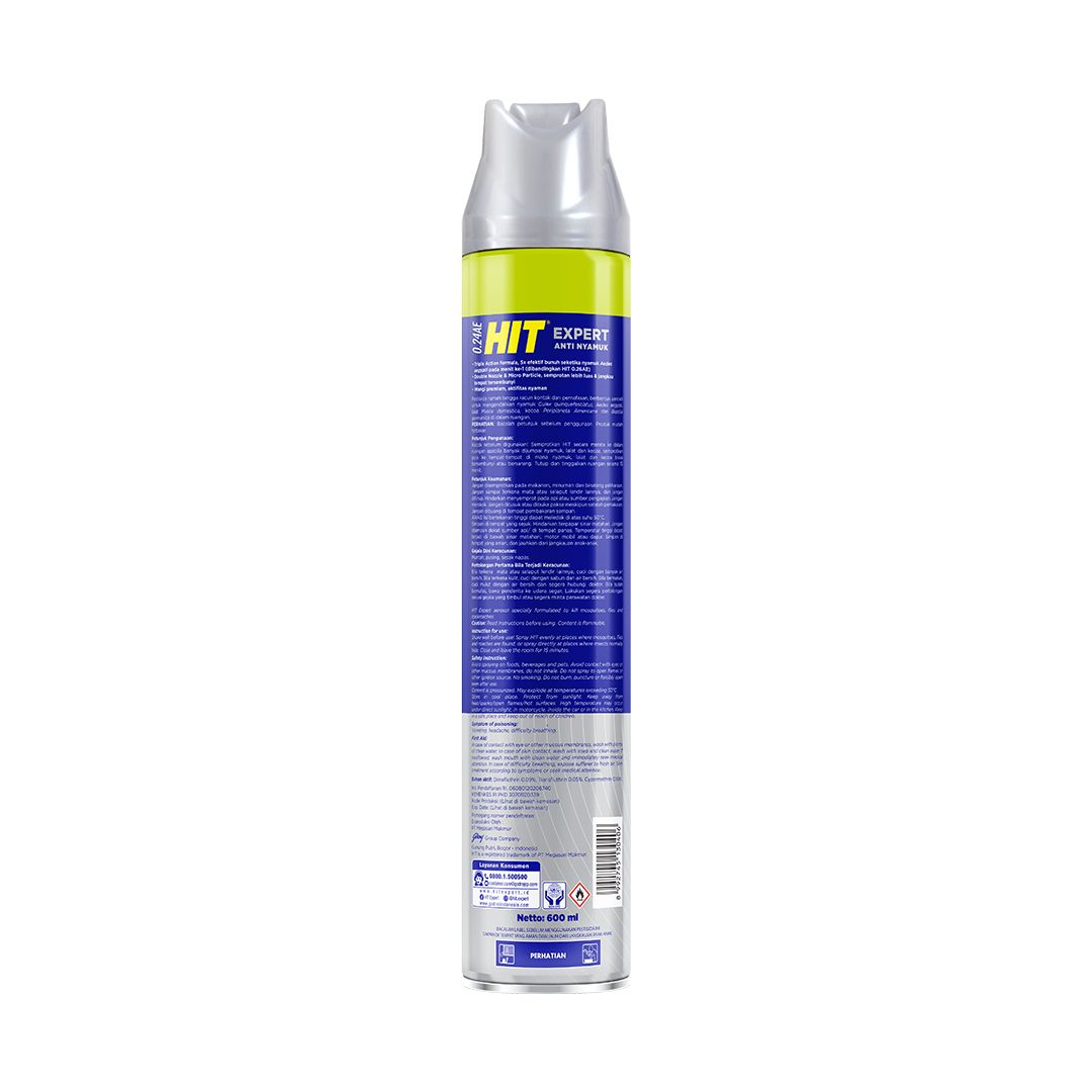 HIT Aerosol Expert Fresh Citrus 600ml - Obat Nyamuk - Bunuh Nyamuk Penyebab Demam Berdarah (DBD) X2 - 3