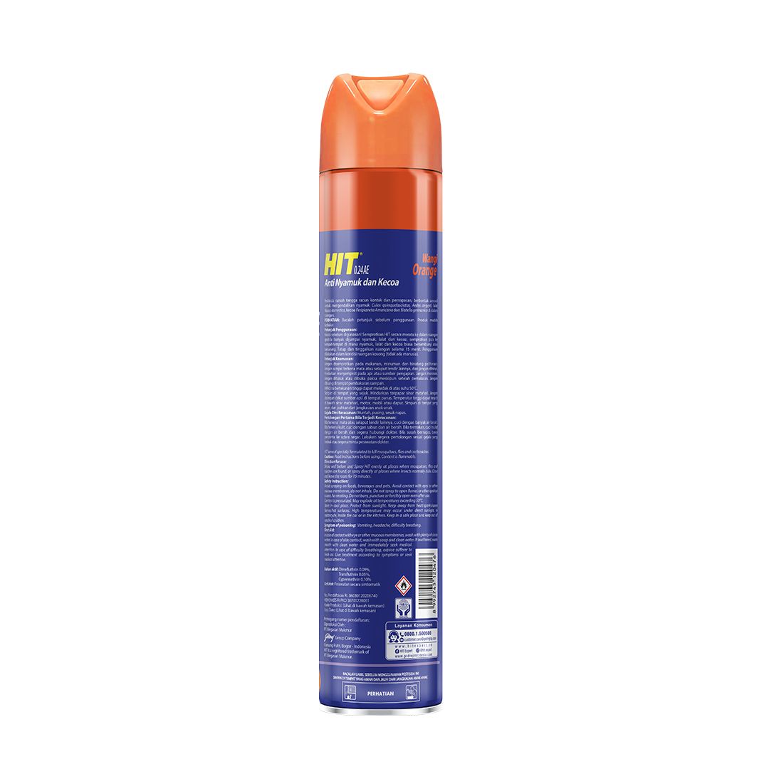 HIT Aerosol Orange 600ml - Obat Nyamuk - Bunuh Nyamuk Penyebab Demam Berdarah (DBD) X2 - 3