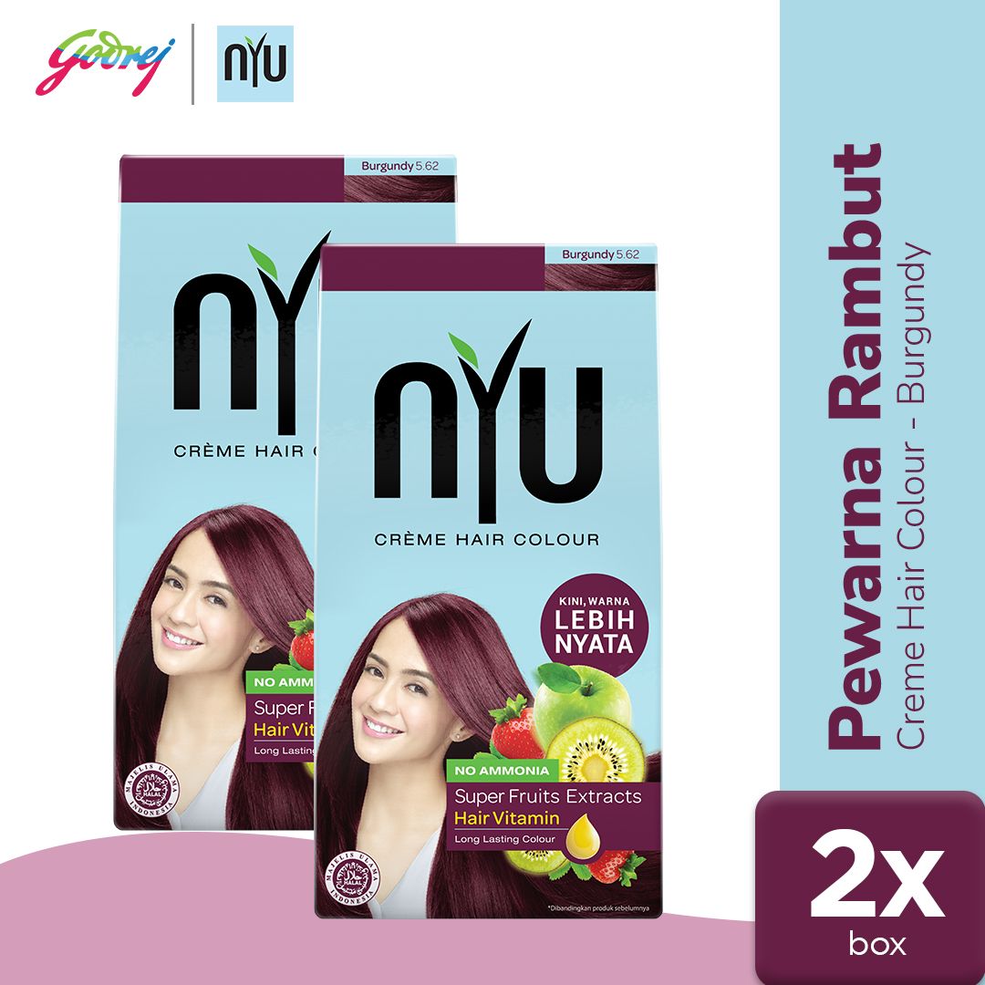 NYU Creme Hair Colour Burgundy - Pewarna Rambut x2 - 2