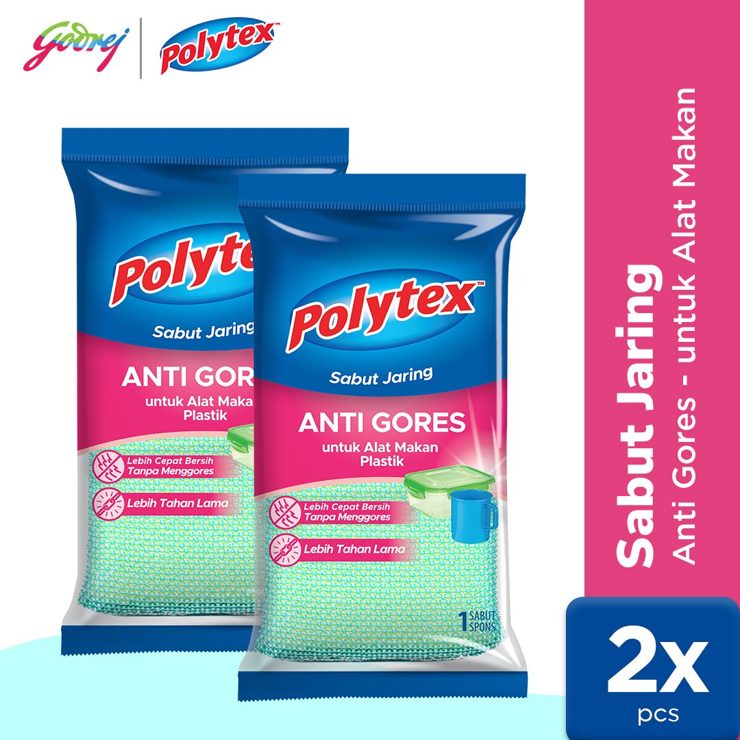 Polytex Sabut Jaring Anti Gores untuk Alat Makan Plastik x2 - 1