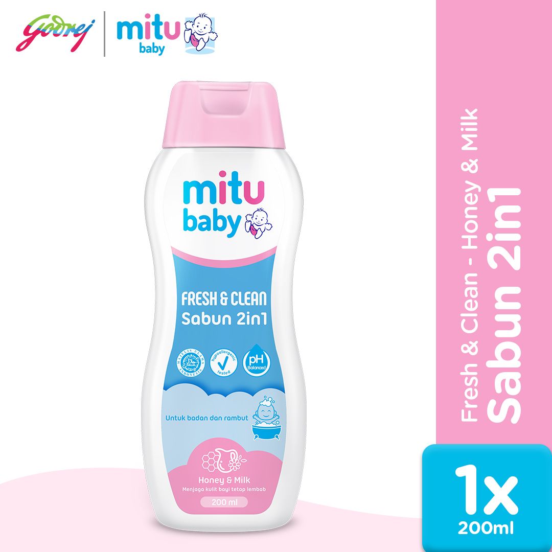 Mitu Baby Soap 2 in 1 Honey Bottle 200ml - Sabun Mandi Bayi - 1