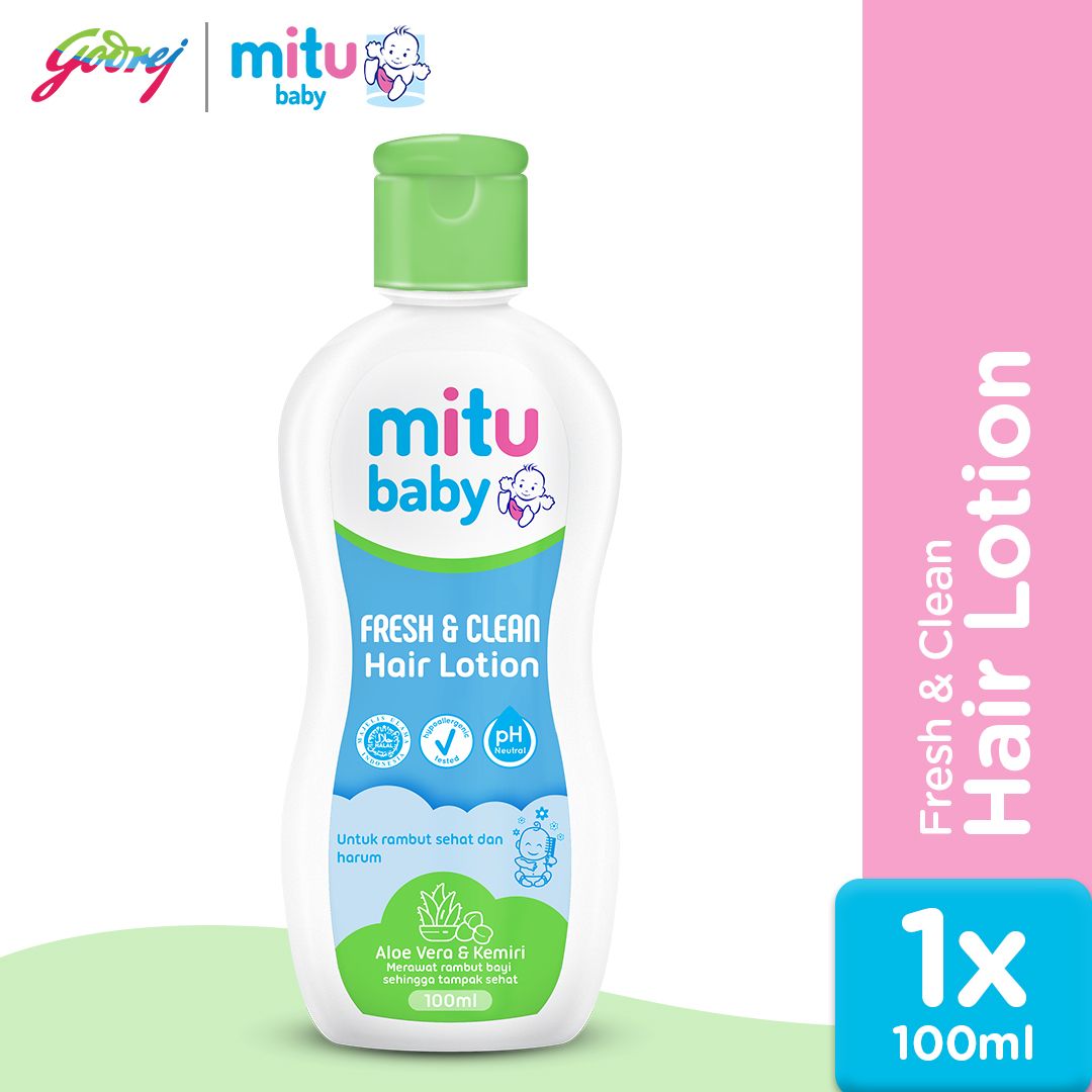 Mitu Baby Hair Lotion Aloe Vera & Kemiri 100ml - Minyak Rambut Bayi - 1