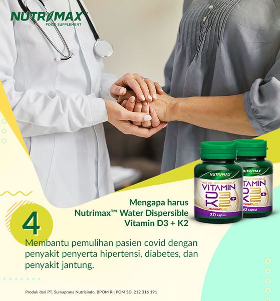 Nutrimax Water Dispersible Vitamin D3 + K2 Kalsium Calcium Kesehatan Tulang Osteoporosis Lansia - 5