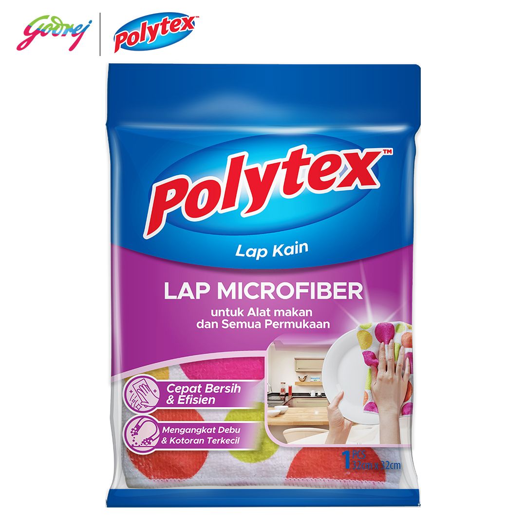 Polytex Lap Kain Lap Microfiber untuk Alat Makan dan Semua Permukaan - 2