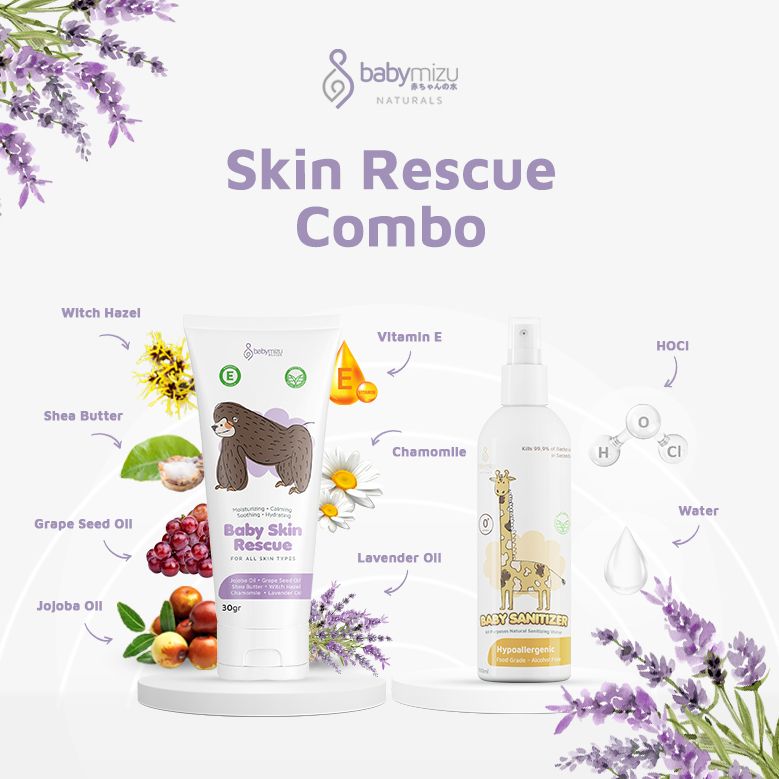 BABYMIZU Combo Kit Baby Skin Rescue - Baby Skin Rescue + Baby Sanitizer - 2