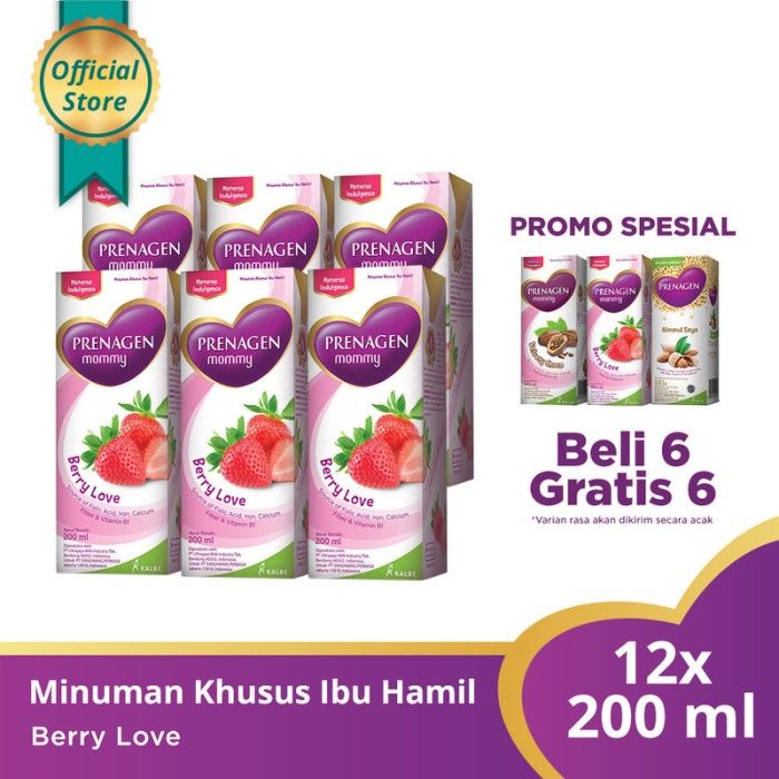 Buy 6 PRENAGEN MOM UHT Berry Love 200 ml Get 6 Free Prenagen UHT - 1