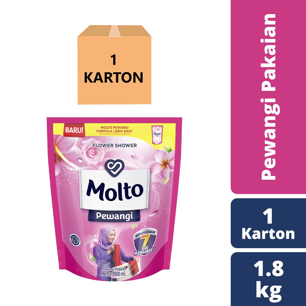 Molto Pewangi Pakaian Pink 1800Ml - 1 Karton - 1