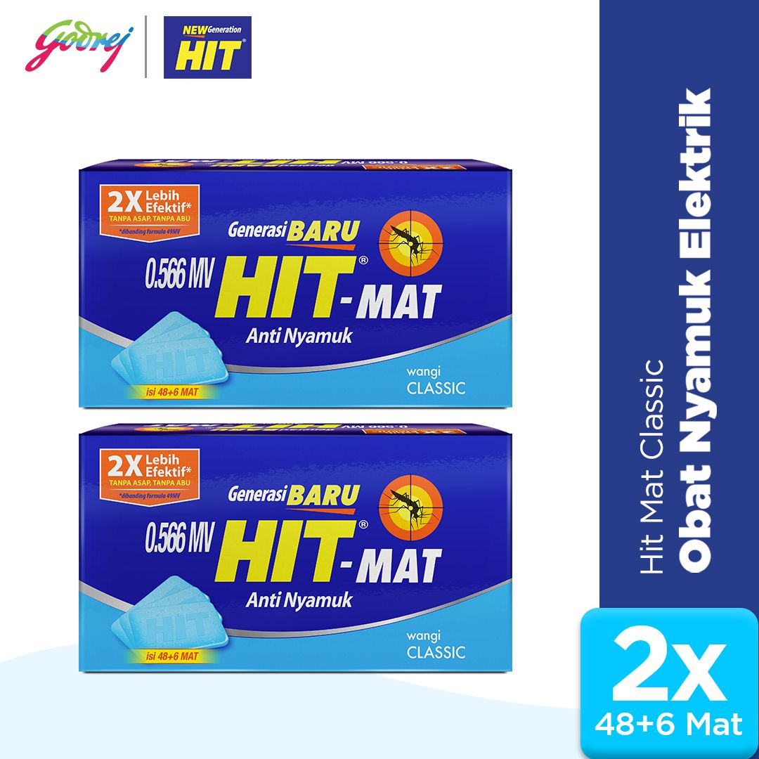 Hit Mat Classic 48+6's - Obat Nyamuk Elektrik - Bunuh Nyamuk Penyebab Demam Berdarah (DBD) x2 - 1