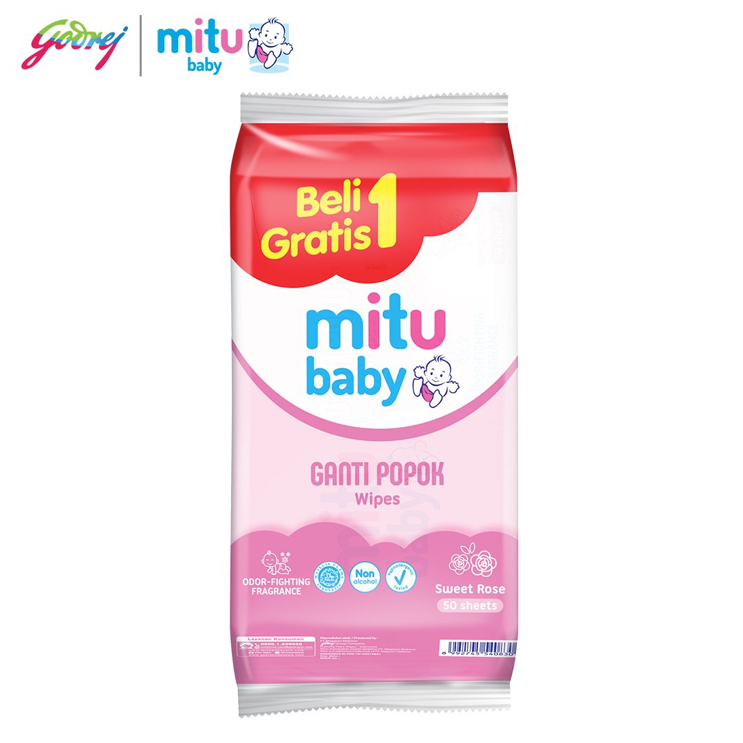 Mitu Baby Tisu Basah Ganti Popok Sweet Rose 50'S Beli 1 Gratis 1 - Tisu Basah Bayi x2 - 2