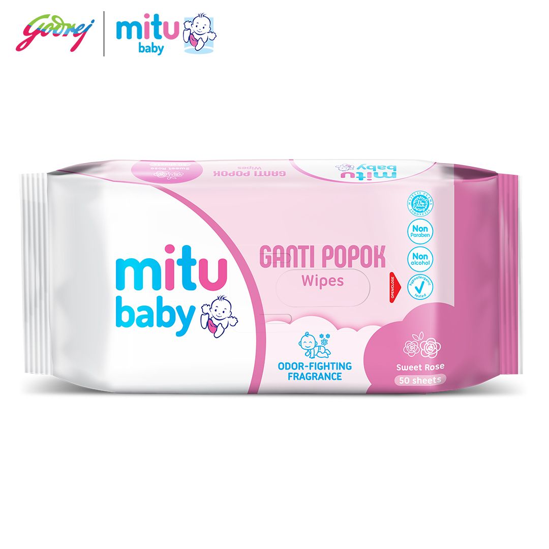 Mitu Baby Tisu Basah Ganti Popok Sweet Rose 50'S Beli 1 Gratis 1 - Tisu Basah Bayi x2 - 3