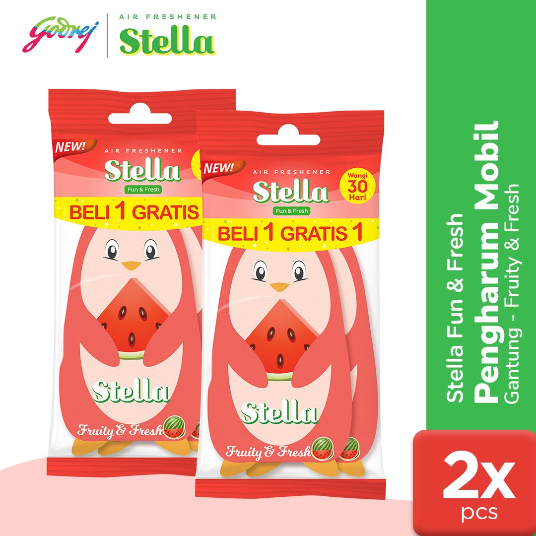 Stella Fun & Fresh Fruity & Fresh 20gr Beli 1 Gratis 1 - Pengharum Mobil x2 - 1