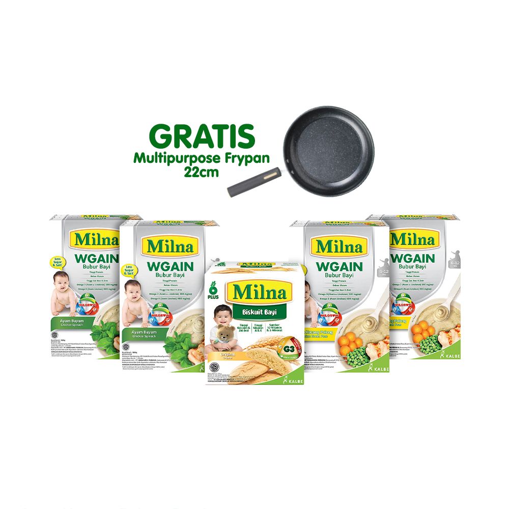 Bundle 4 Milna WGAIN 6+ & Milna Biskuit Bayi Original - 2