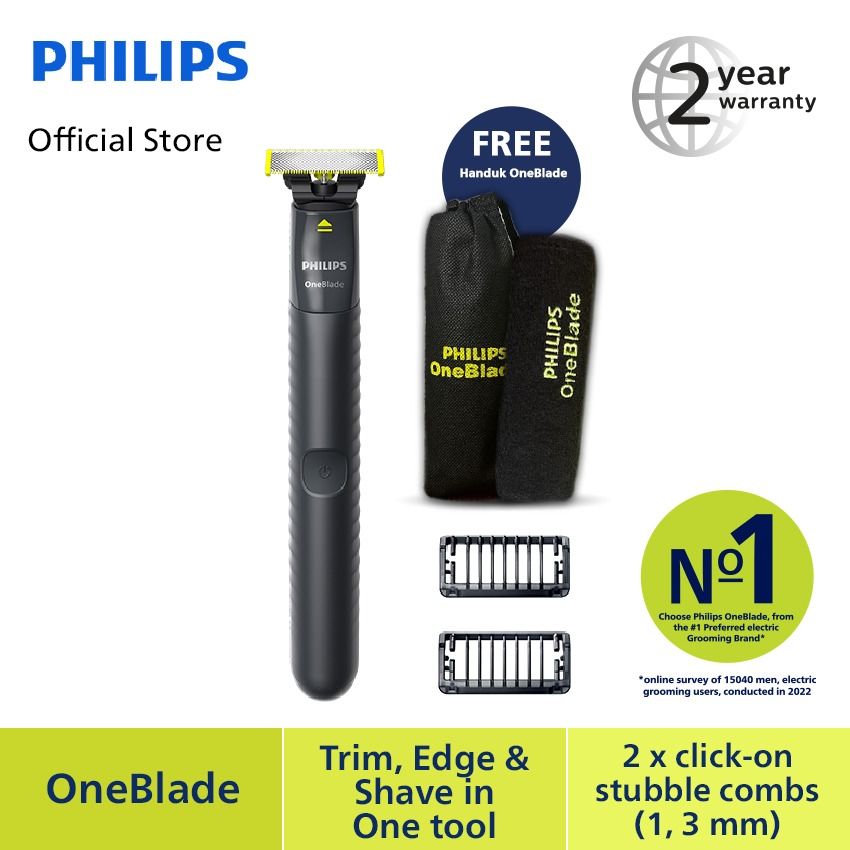 Philips OneBlade QP1424/10 Pencukur & Penata Jenggot/Kumis Hybrid Elektrik - 1