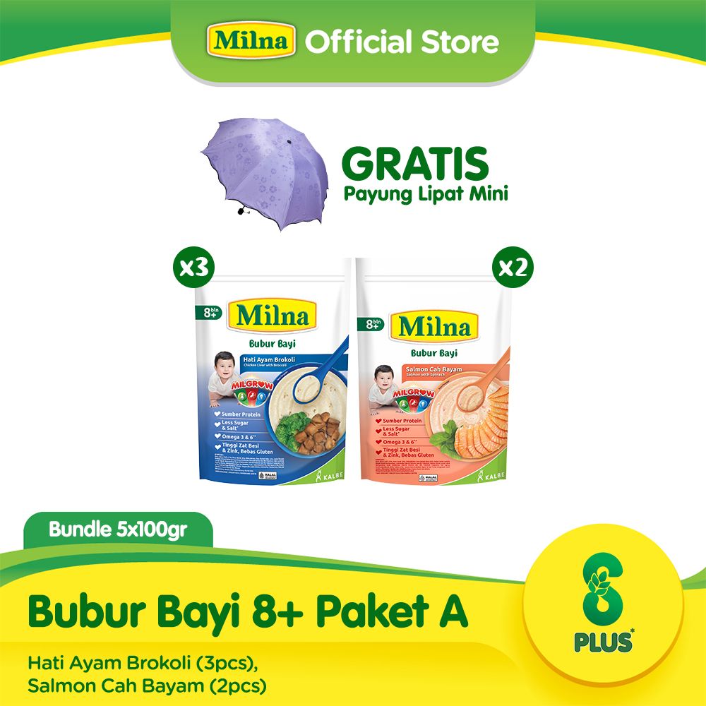 Bundle 5 Pack Bubur Regular 8+ Paket A Free Payung Mini - 1