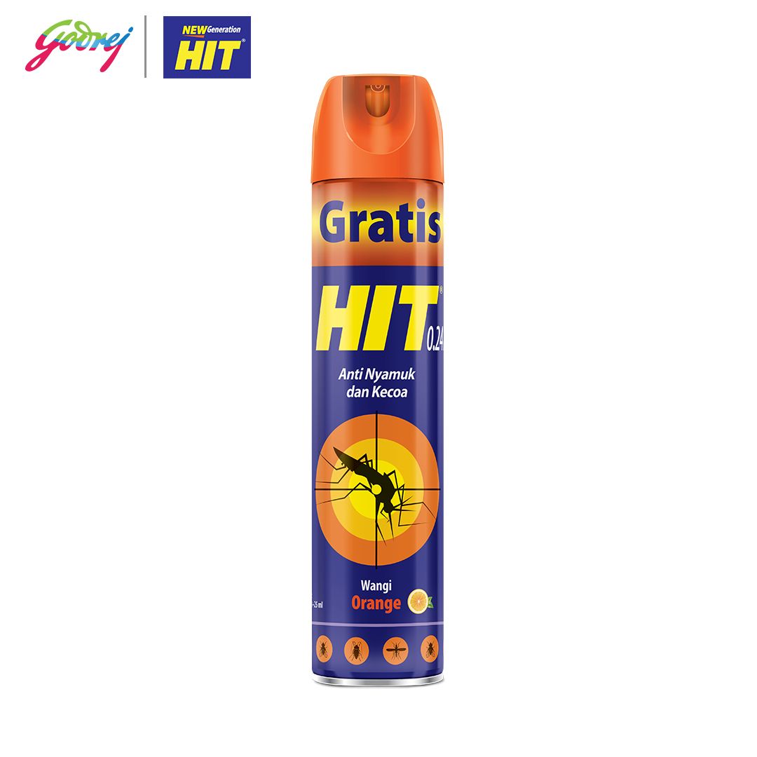 Hit Aerosol Orange 400+25ml - Obat Nyamuk - Bunuh Nyamuk Penyebab Demam Berdarah (DBD) x2 - 2