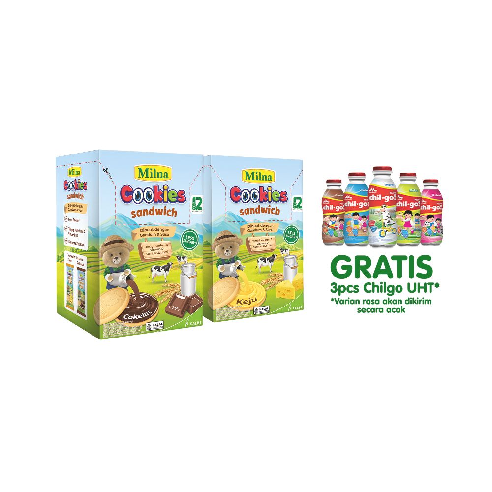 Buy 2 Milna Cookies Sandwich Mix Free ChilGo UHT (3pcs) - 2