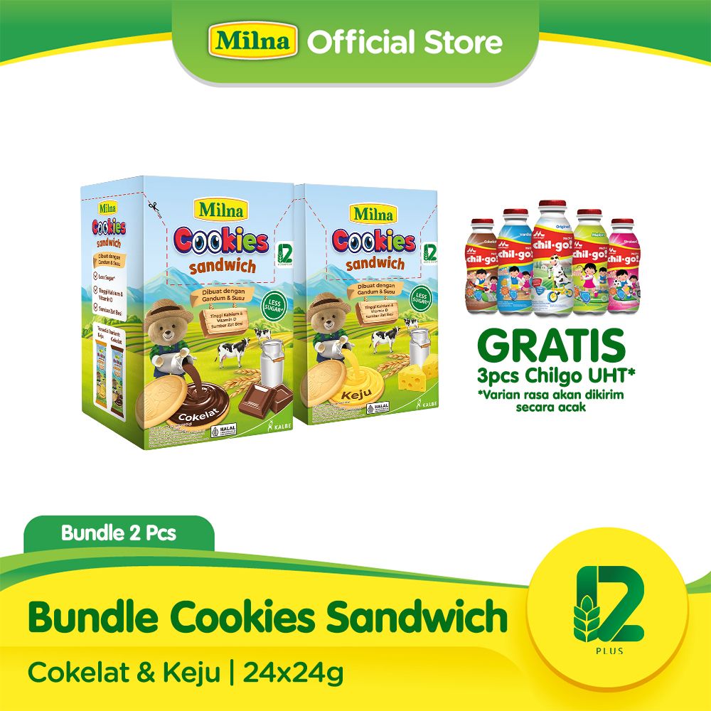 Buy 2 Milna Cookies Sandwich Mix Free ChilGo UHT (3pcs) - 1