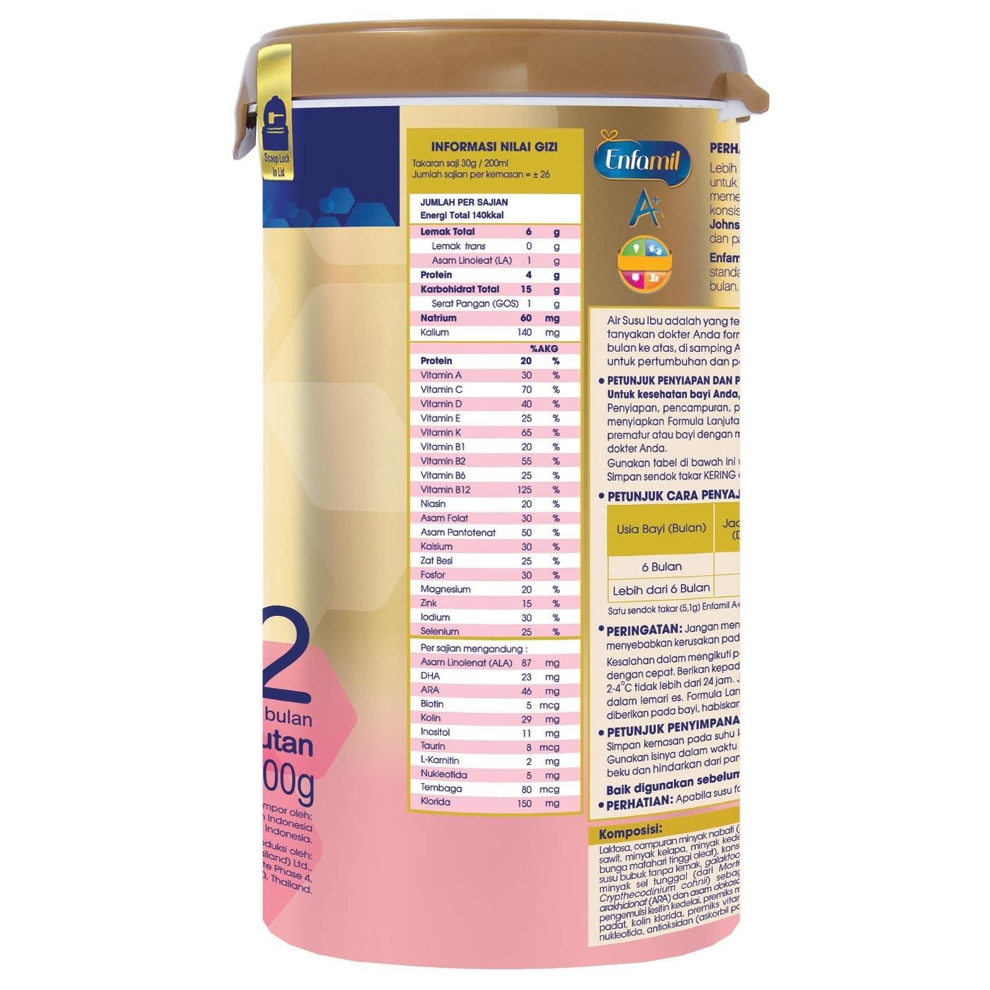 Enfamil A+2 Susu Formula Bayi - Plain - 800g - 4