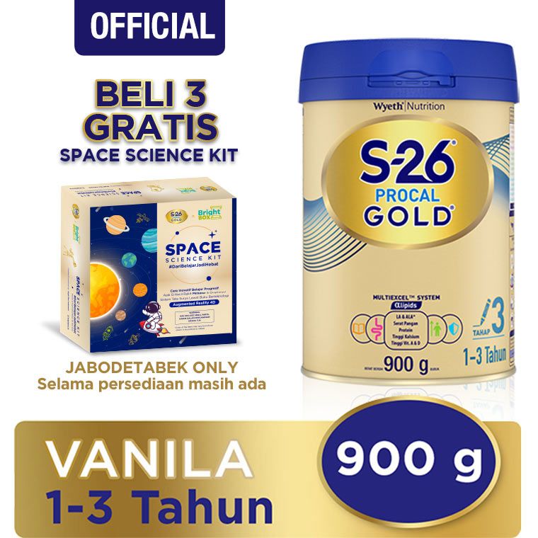 S26 Procal Gold Tahap 3 900gr tin ( 1-3 Tahun) - 1