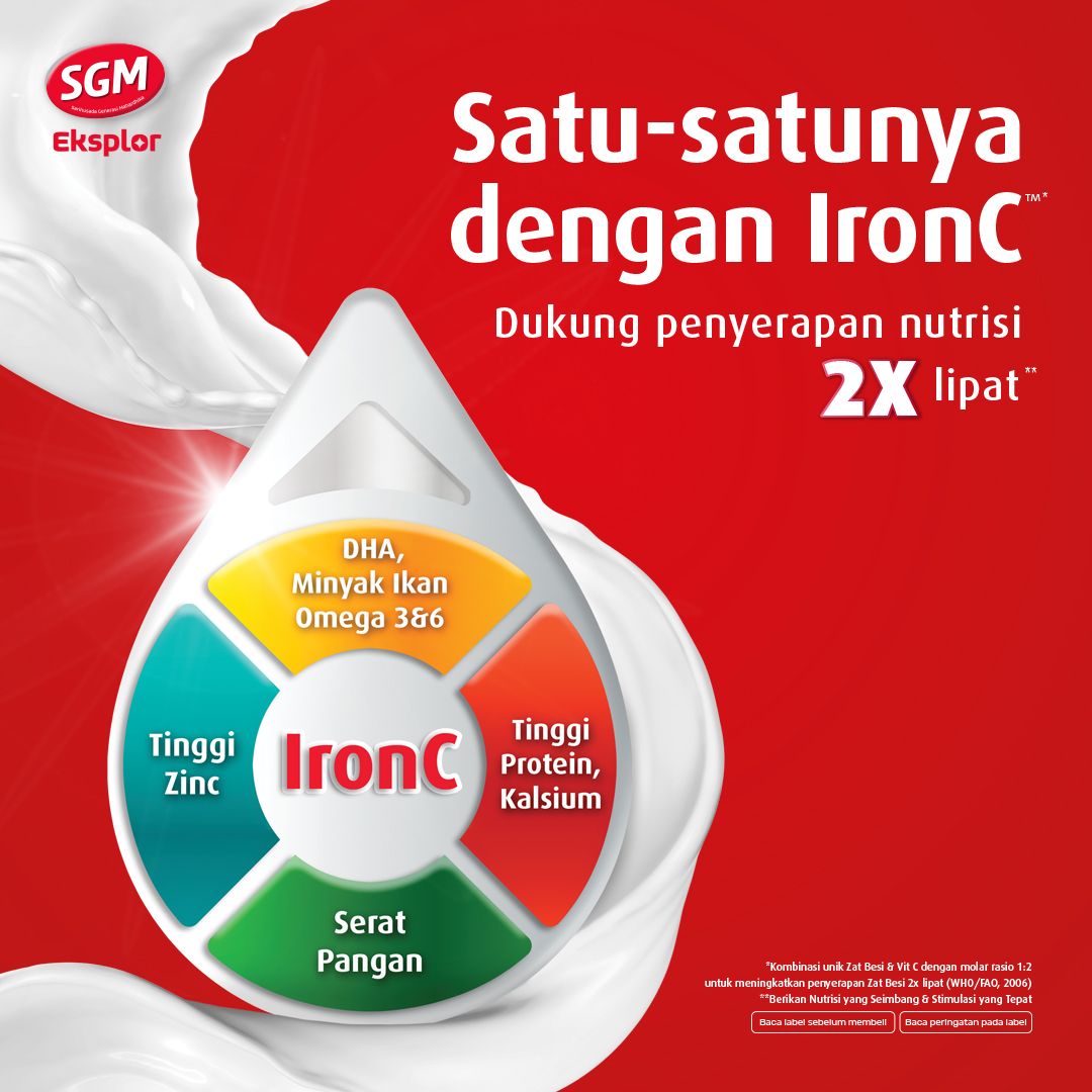 SGM Eksplor 3+ dengan IronC Susu Bubuk Rasa Cokelat 400GR - 2