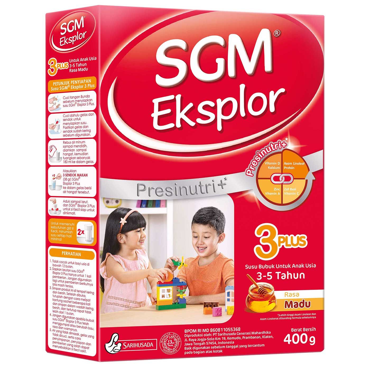 SGM Eksplor 3+ dengan IronC Susu Bubuk Rasa Madu 400GR - 4