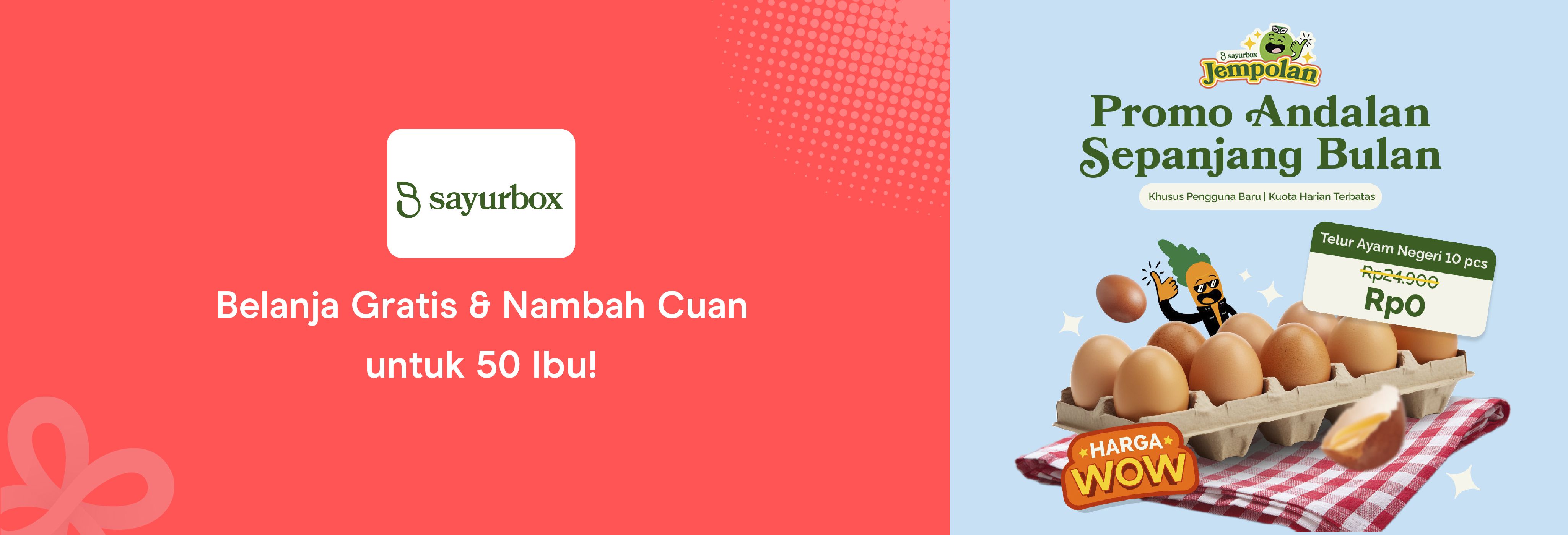 Kita Usahakan Bisa Belanja Gratis + Nambah Cuan dari Sayurbox!