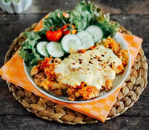 Ayam Geprek Keju Mozarella